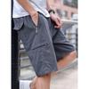 Pantaloncini da uomo in cotone traspirante tinta unita con coulisse in vita e tasche con cerniera, abbigliamento casual estivo