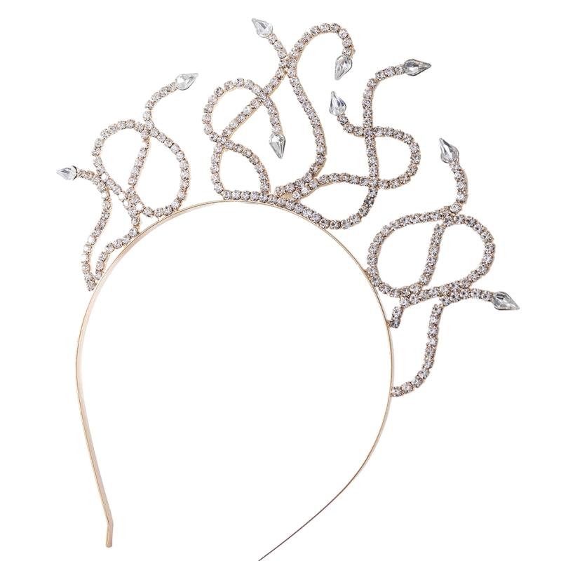 

Serpent Snake Crystal Headband for Girls Women Overwhelming Halloween Headwear 1 золотий