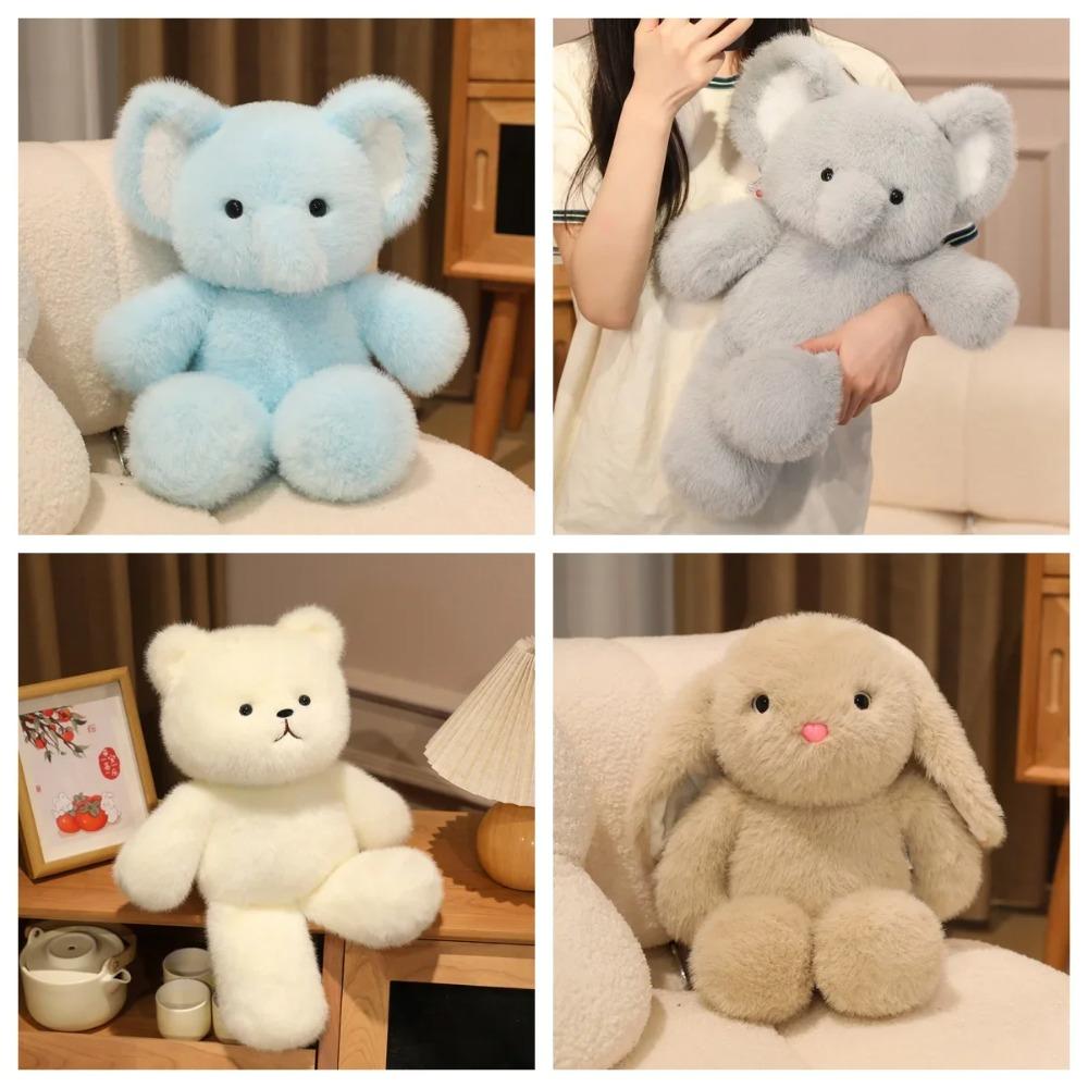 4 Styles Running Animal Plush Toys Stuffed Cartoon Bear Rabbit Elephant Doll Funny Hugging Animal Doll Cuddly Children Gift