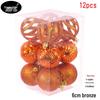 6cm 12pcs Glitter Hollow Christmas Ball Set for Tree, Window, Mall, or Ceiling Decor