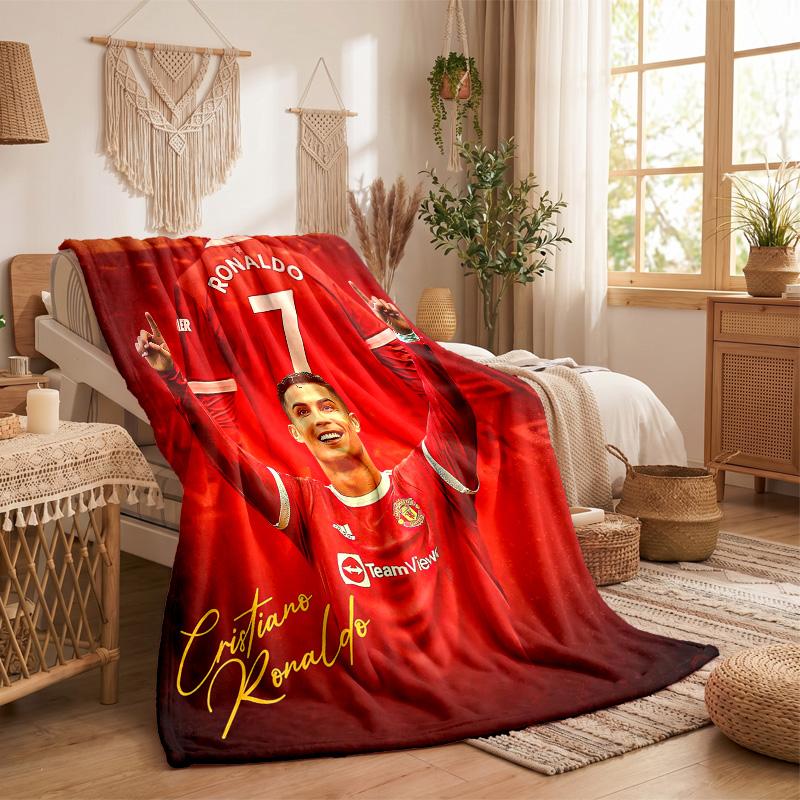 Cristiano Ronaldo Print Flannel Blanket Soft Warm Sofa Bed Throw Blanket For Home Office Bedroom