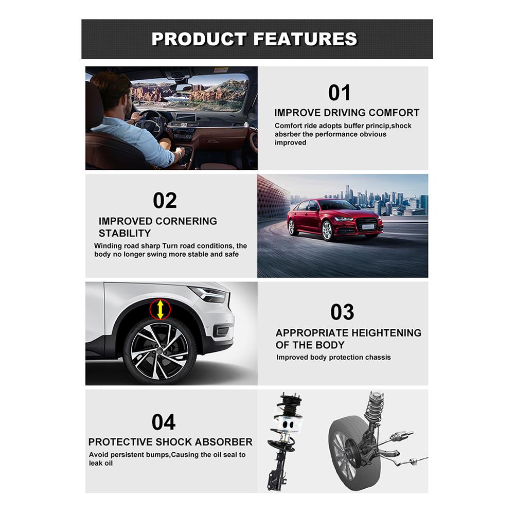 2pcs Car Suspension Shock Absorber Transparent Buffers Shock Absorber Retrofit Cushioning Principle Automobile Accessories