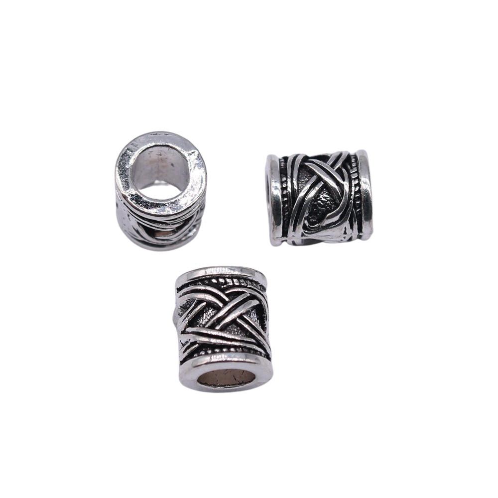 Vintage Floral Pattern Cylinder Beads Antique Style Large Hole Spacers For DIY