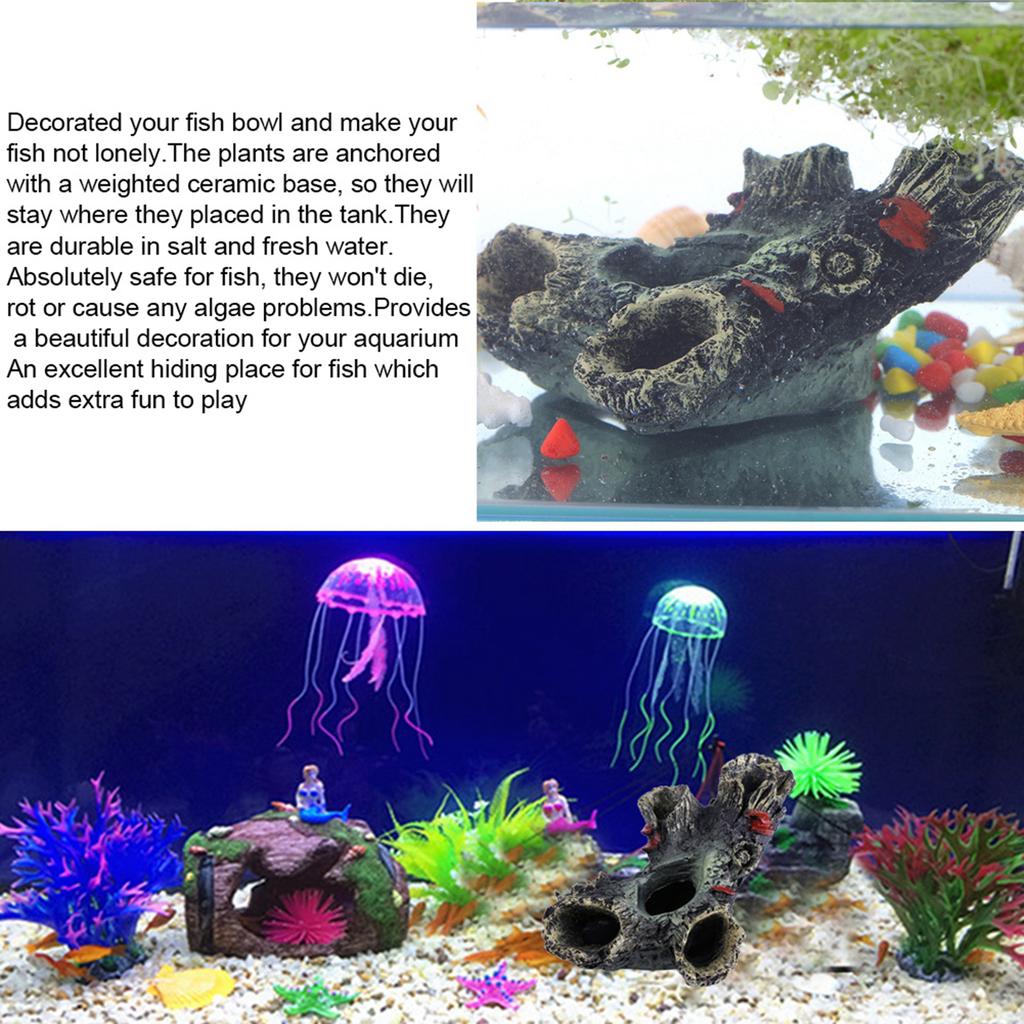 Künstlicher Harz-Aquarium-Totholzfisch, um Löcher im Tank-Ornament-Dekor zu vermeiden