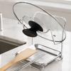Pot Lid Rack with Drain Tray Countertop Pot-Lid Board Holder Vertical