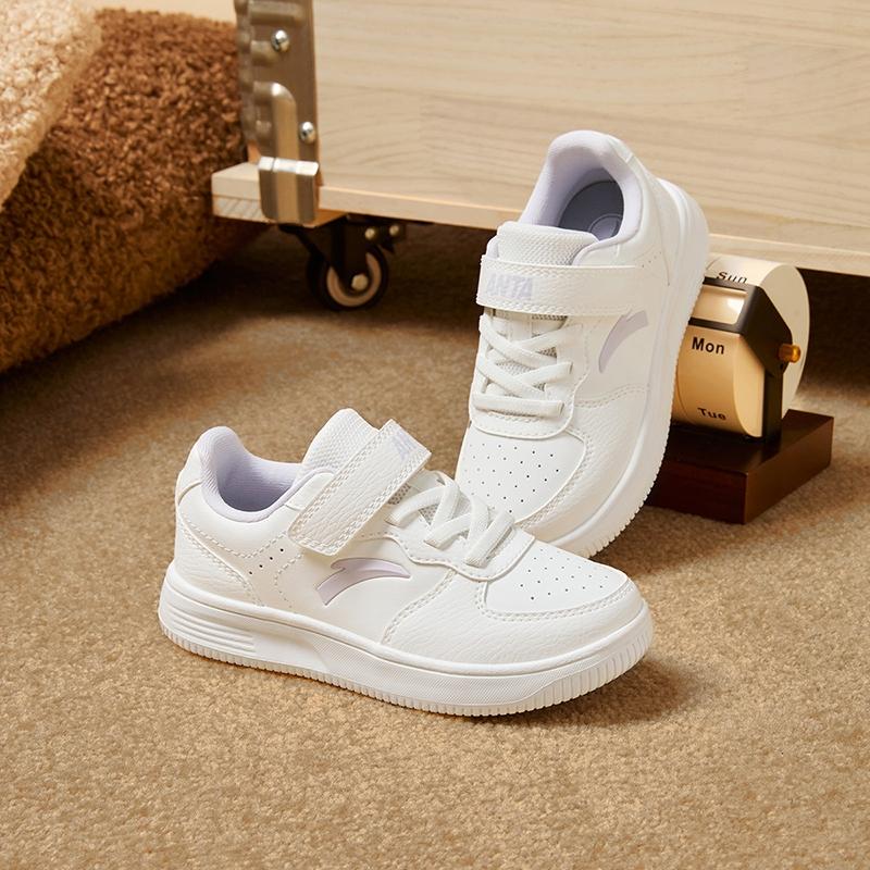 Anta Kids Synthetic Leather Trendy Fashion Comfortable Versatile Lightweight Shock Absorption Low-Top Kids Skate Shoes Kids Sneakers A22449988-2