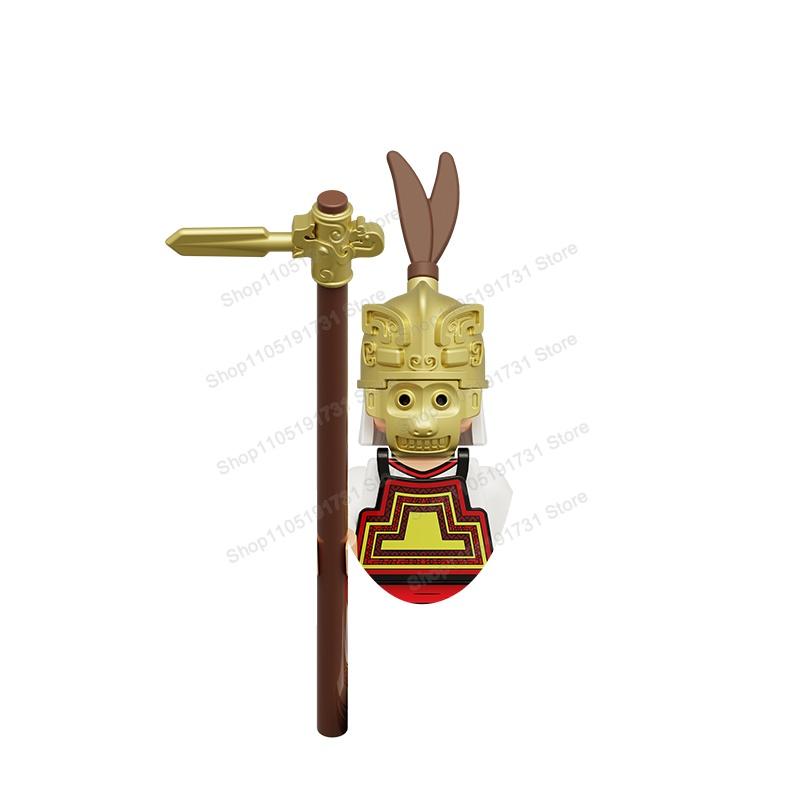 MOC Chinese Soldier Figures Building Blocks Shangzhou Dynasty Qin Dynasty Castle Warrior Knights Army Accessories Bricks Toys