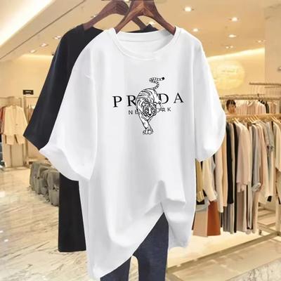 T-shirt d'été en coton pour hommes et femmes, surdimensionné, à manches courtes, T-shirt imprimé de marque de luxe, Tops 2024, T-shirt tendance streetwear