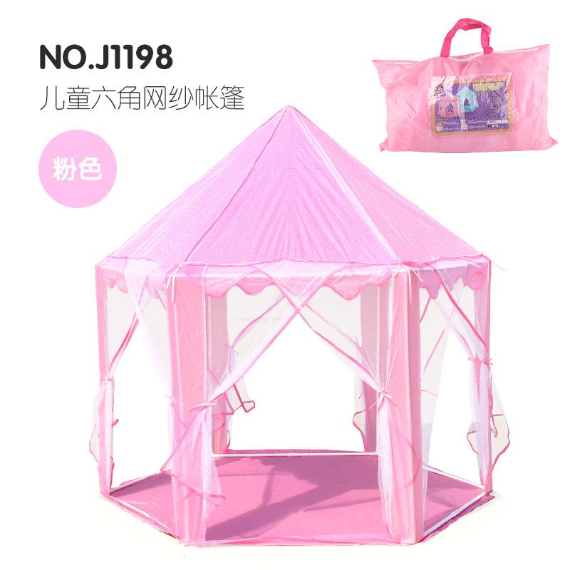 

Детская шестиугольная сетчатая палатка, игровой домик для лазания в помещении, розовая палатка-замок принцессы для девочки