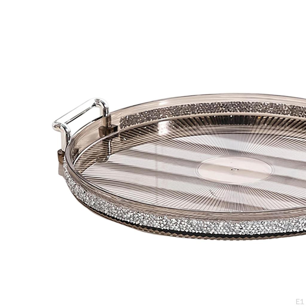 With Handles, European Style Serving Tray, Makeup Round Creative Storage Trays, Perfume