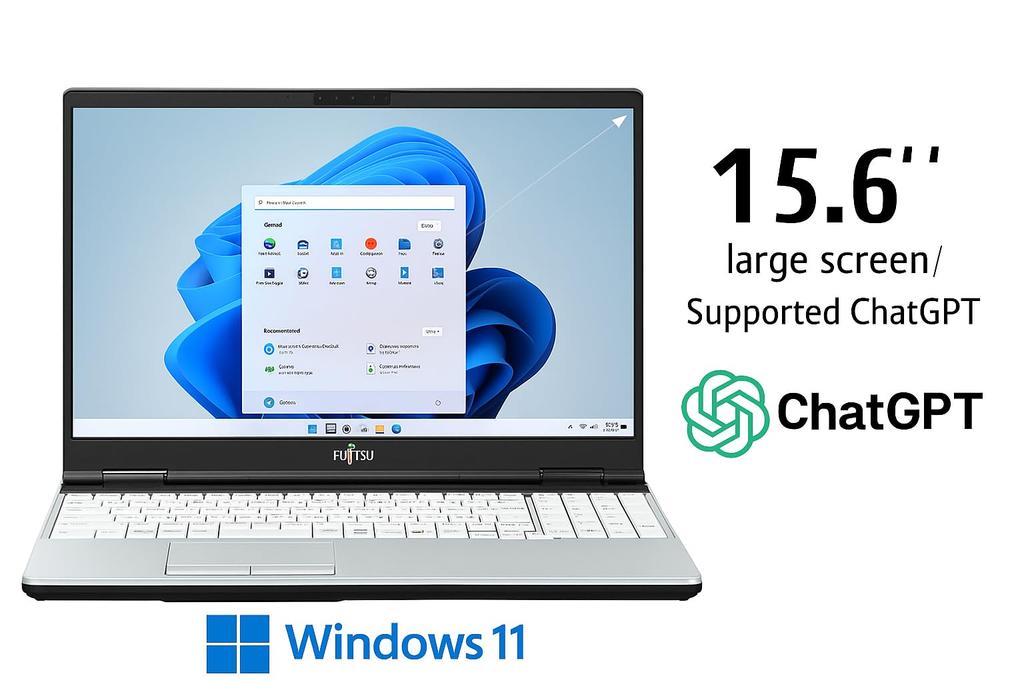 Used Windows 11 Laptop with Office 2019 Fujitsu LIFEBOOK A572 Core To 8GB 128GB DVD Wireless Numeric Win11 Pro and [Refurbished Computer] / 180-Day