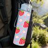 1PC Red Strawberry Fruit Seamless Pattern Print 750ml Color Plastic Sports Water Bottle Leakproof Flip Straw Lid Suitable for Sports Office Home Use