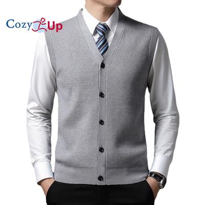 Maglione gilet gilet tinta unita casual cardigan lavorato a maglia da uomo