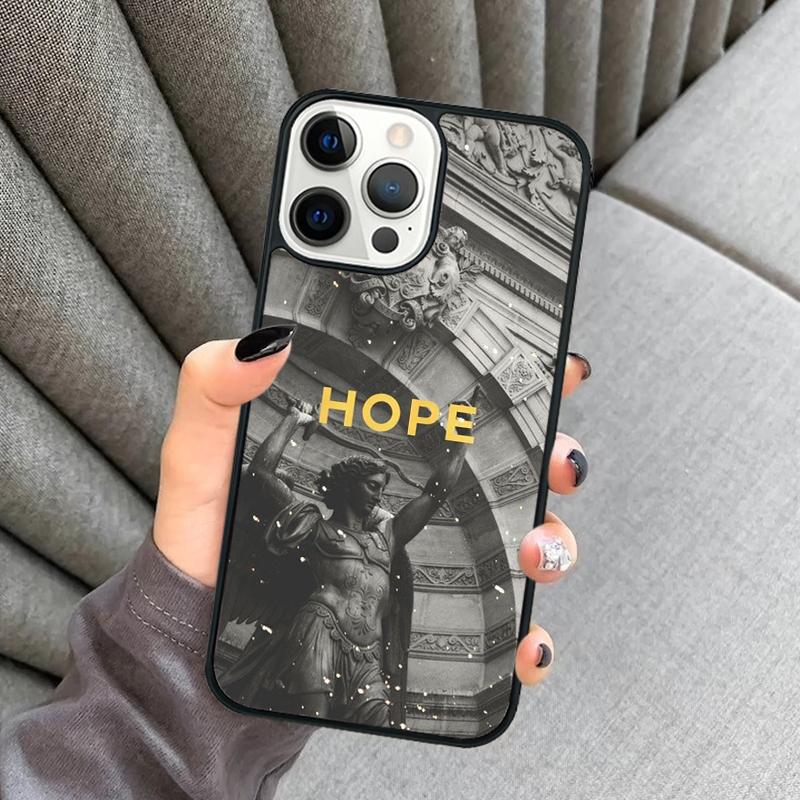 Plaster Statue Sculpture Quotes Phone Case For iPhone 17 Air 16 16e 15 13 14 Pro Max 11 12 Plus 2022 MAX Cover Coque