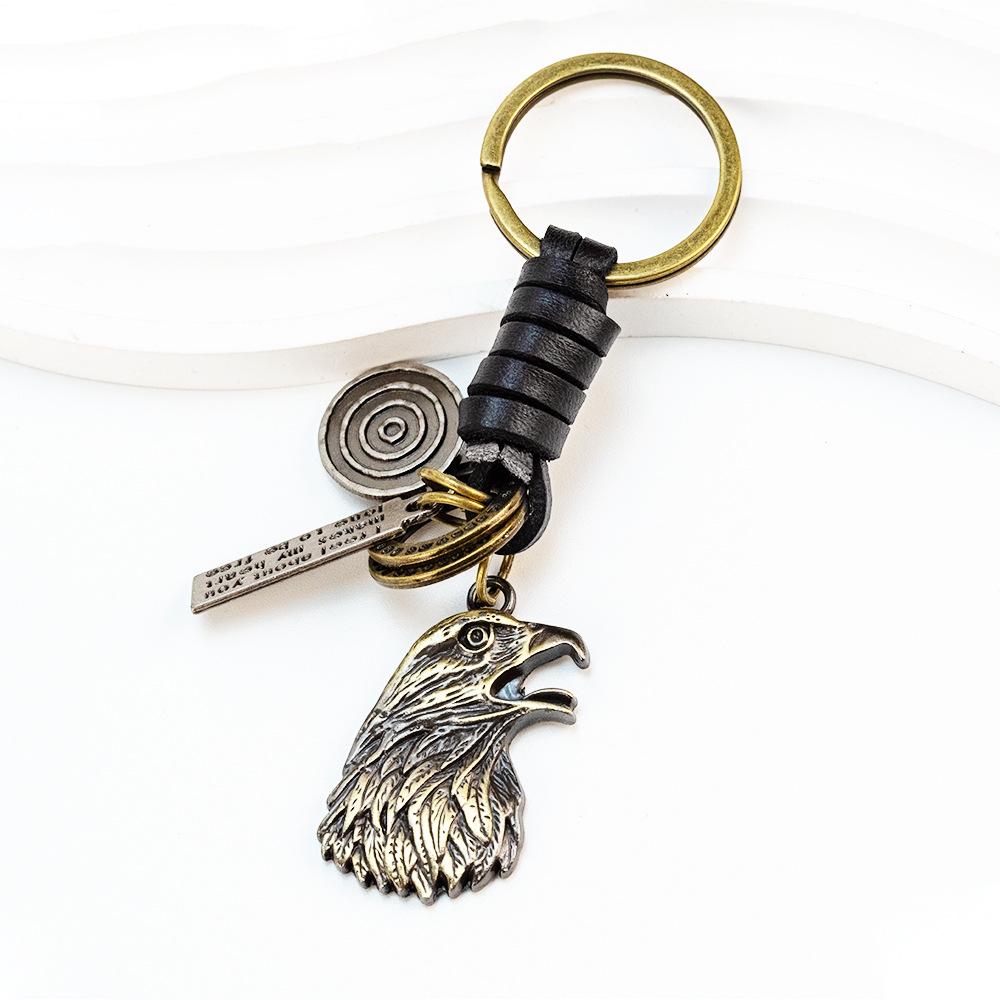 Unisex Eagle and Owl Genuine Leather Keychains - Handbag and Clothing Pendants