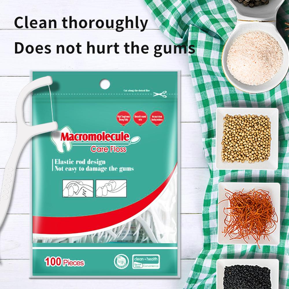 100 Stücke Zahnseide Sticks Zahnstocher Mit Fäden Ultra Dünne Einweg Zahn Picks Flosser ZH