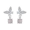 High-End Zircon Inlaid Butterfly Stud Earrings for Women - Icy Transparent Dewdrop Design