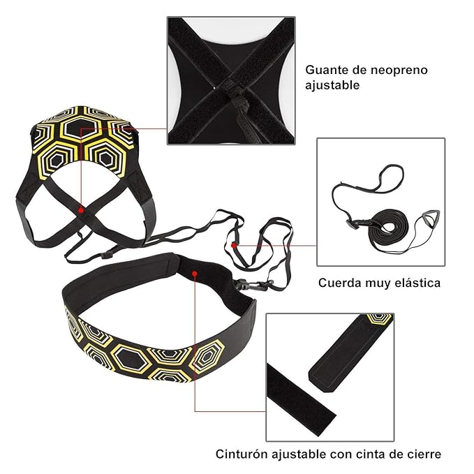 Football Trainer Elastic Band for Improving Footwork, Drill Training Aid - Adjustable (Children and Adults)