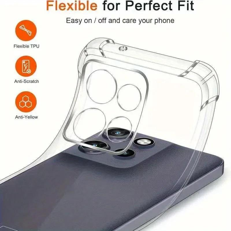 Thick Shockproof Silicone Phone Case For Motorola Edge 60 Fusion 50 Pro 40 Neo Moto G55 G75 G85 G84 G54 5G Protect Clear Cover