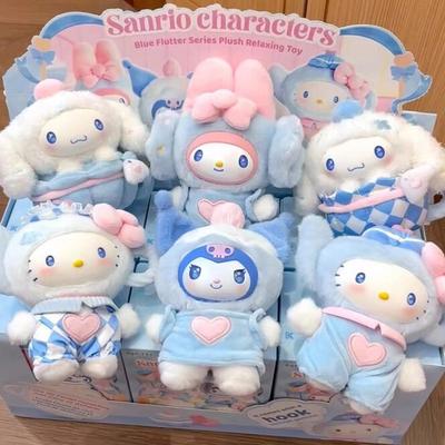 Neue Sanrio-Charaktere Zitternde Blaue Vinyl-Serie Überraschungsbox Hello Kitty Anhänger Kuromi Cinnamoroll Melody Dekompressionsspielzeug Geschenk Zufällig Trendig Geheimnis