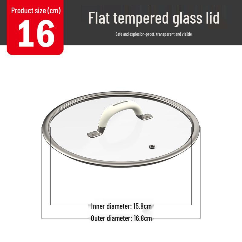 Universeller Deckel aus gehärtetem Glas mit Silikongriff, Verbrühschutz, Passend für Töpfe und Woks von 24-26 cm, Allzweck-Kochgeschirr-Zubehör