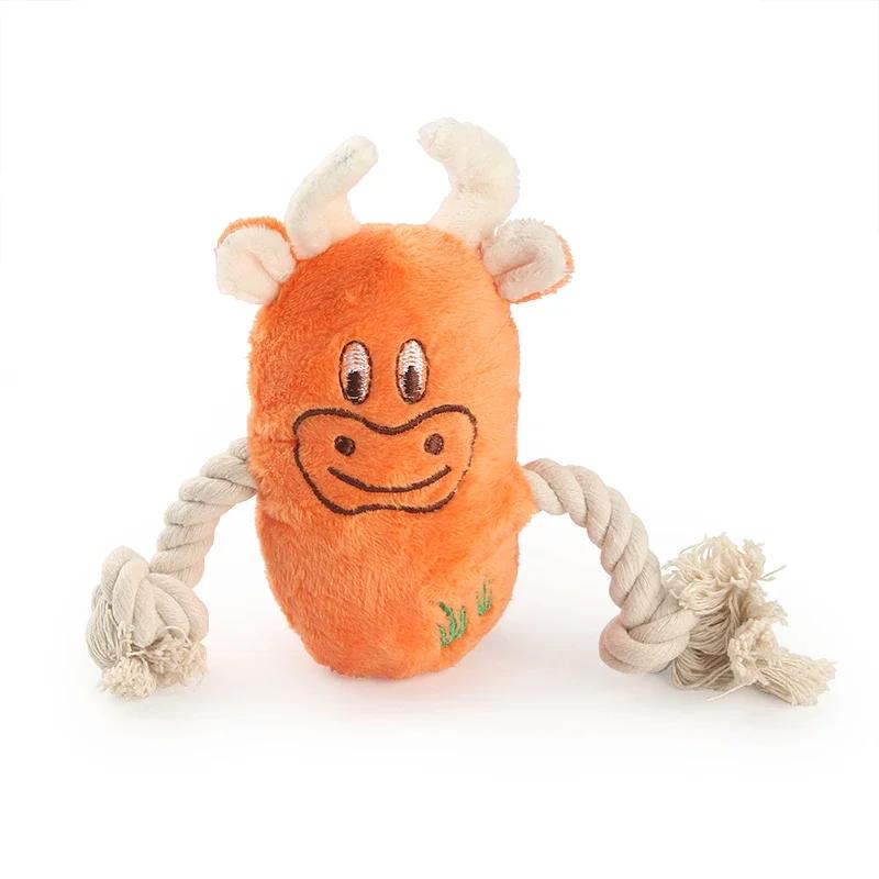 

Squeaky Dog Toy Dogs Chew Toys for Small Large Dogs Breed Aggressive Chewers Puppy Teething Plush Toys Pet Products помаранчевий