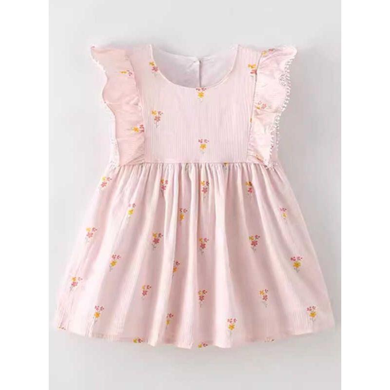 Girls' Dress Summer Wear 2024 New Style Kidsren's Small Floral Fashionable Little Girl's Dress Summer Baby Vest Dress