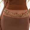 Retro Ethnic Shell Crystal Bead Belt - Multifunctional Design, Women's Sexy, Lightweight and Luxurious, Beach Party Body Jewelry