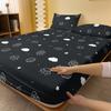 Cartoon 1 Fun Rocket Printed Matte Fitted Sheet, Bedroom Printed Bed Cover, Bedding Excluding Pillowcases