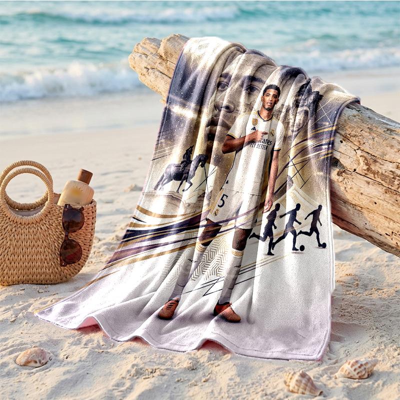 Jude Bellingham Print Microfiber Beach Towel Quick Dry Absorbent Large Towel For Beach Swimming Travel