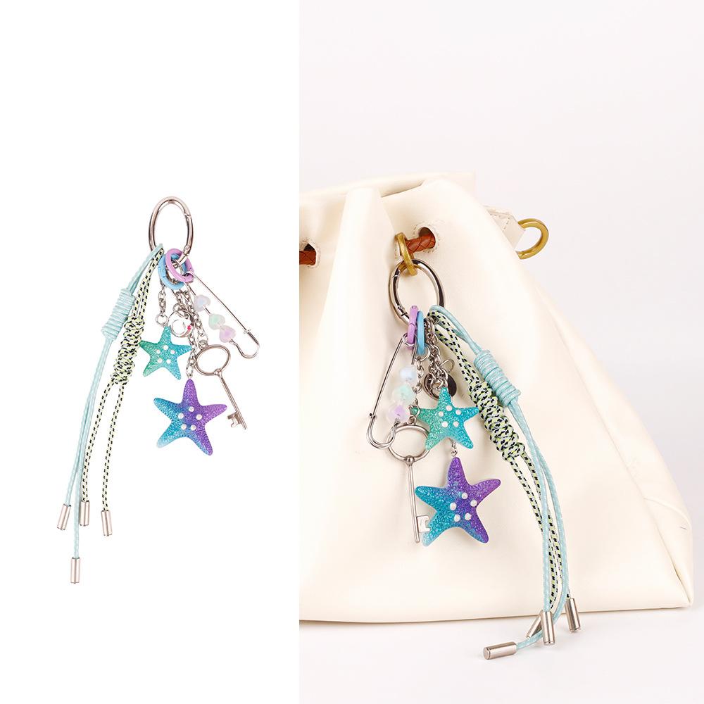 New starfish chain bag pendant fashionable ocean series ins fresh and sweet wind keychain pendant