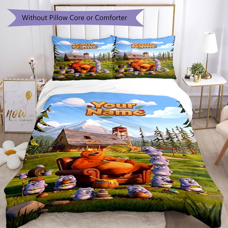 Grizzy & Lemmings Personalisierte Name Benutzerdefinierte Bettwäsche Design zum Dekorieren Zimmer Weiche Bettwäsche Benutzerdefinierte Zimmerdeko Perfektes Geschenk für Frauen/Männer