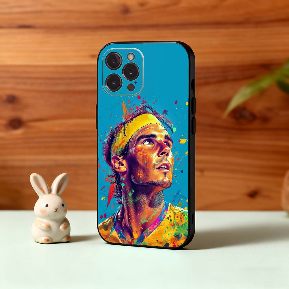 Tennis R-Rafael N-Nadal Handyhülle Für iPhone17,16,15,14,13,12Plus,Pro Max,XS,5G Weiches Silikon Schwarze Hülle