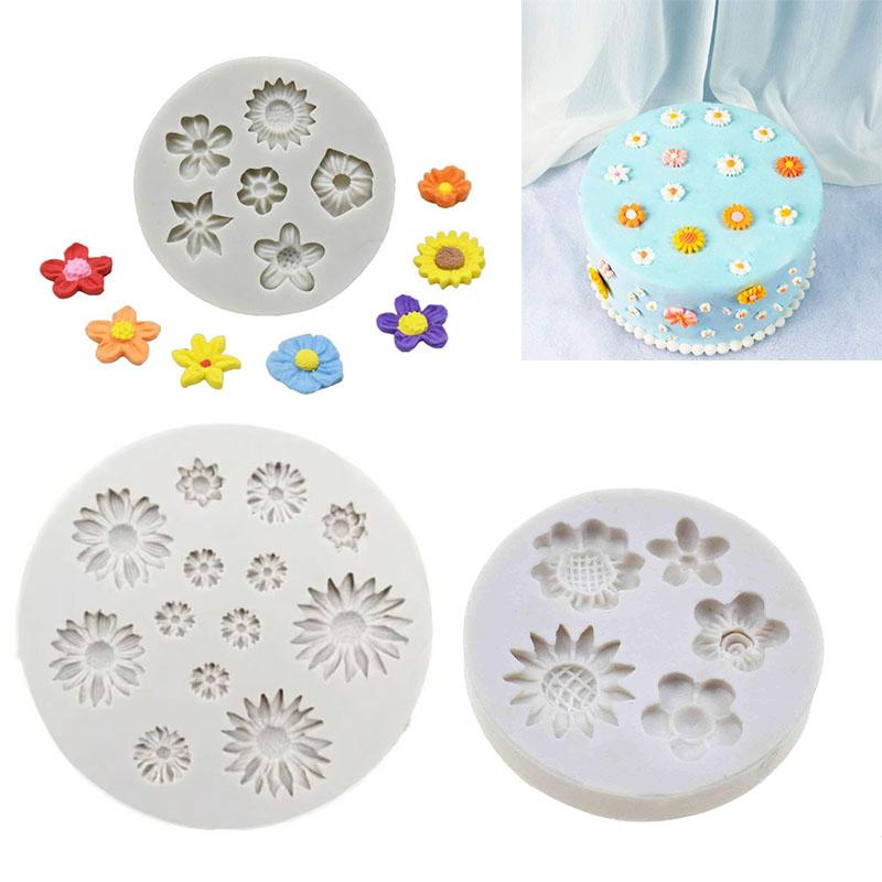 Gänseblümchen Silikonformen für Kuchen Dekoration Fondant Schokolade Süßigkeiten Gebäck Backwerkzeuge Dessertformen zum Backen Basteln