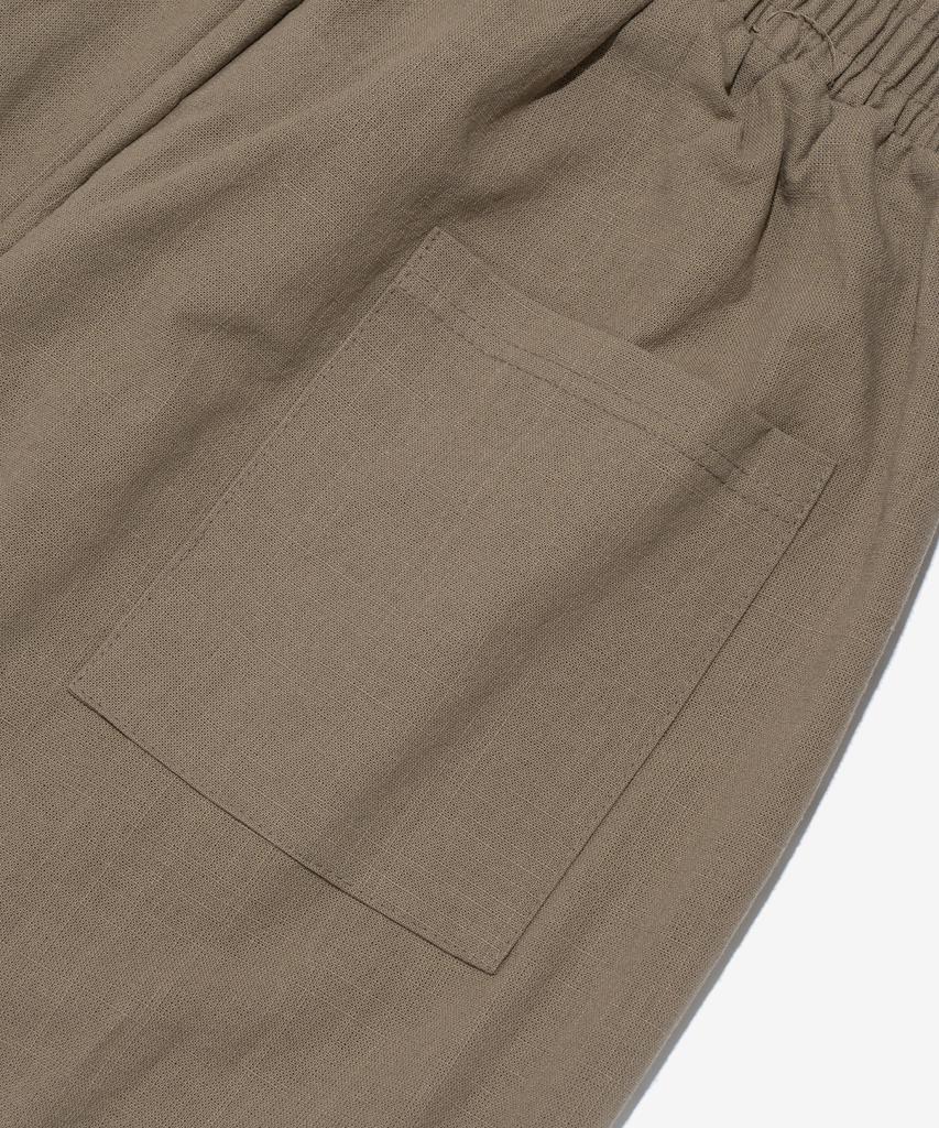 CARGOBROS Linen-Like Pintuck Wide Shorts (Khaki)