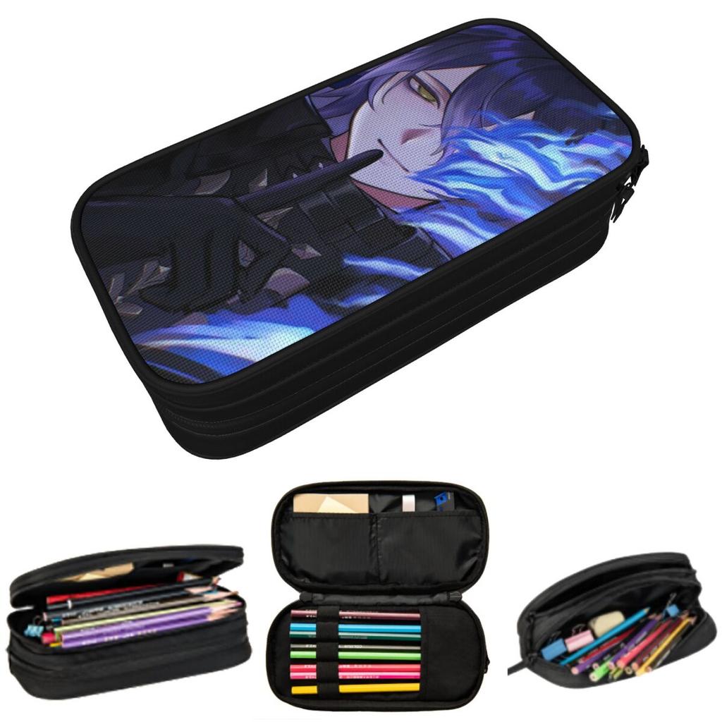 Game Role Flins Genshin Pencil Case for Studen School Pen Box Pencil Bag Stationery Supplies Pen Holder Bag