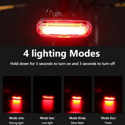 Bicycle Taillight MTB Red Bike Rear Light USB Rechargeable LED Cycling Bike Warning Light Mountain Bicycle Lamp