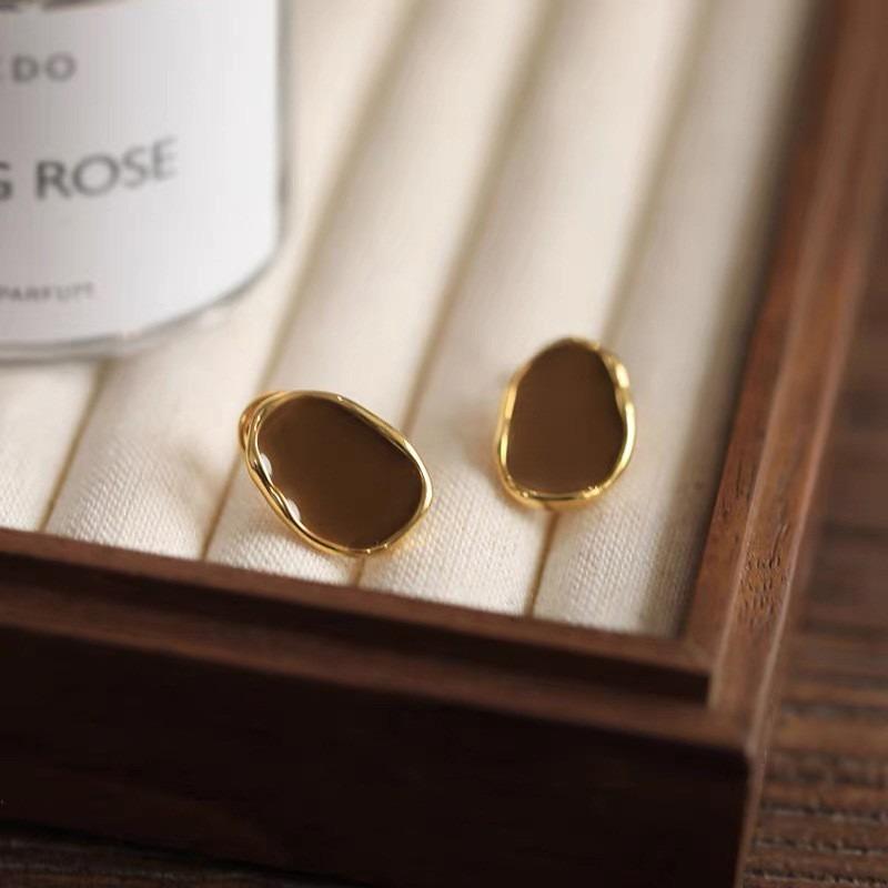 Retro Hong Kong Style Earrings Women's Light Luxury High-end Sense Niche Autumn and Winter Earrings Earrings