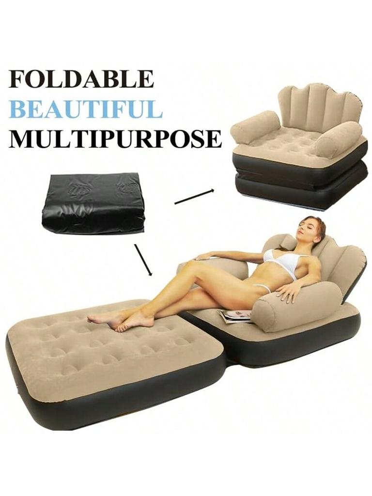 Inflatable Sofa Outdoor Adult Lazy Sofa Multifunctional Five In One Inflatable Bed Convenient Beach Sofa Foldable Lounge Chair