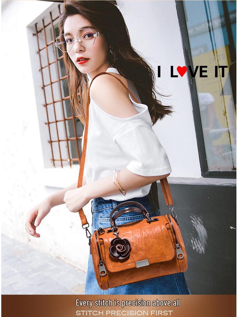 Women's 2025 Spring Retro Crossbody Boston Pillow Handbag