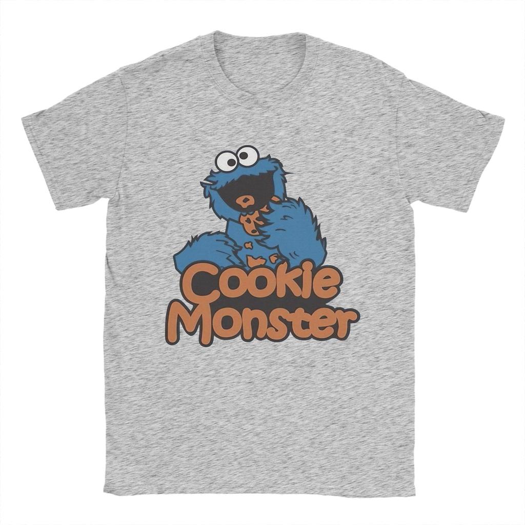 Cookie Monster Sesames Streets T Shirt for Unisex Women Pure Cotton Vintage TShirts Round Neck Tee Shirt Short Sleeve Tops