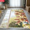 Whimsical Easter Bunny Large Room Carpet Non Slip Cartoon Kids Bedroom Living Room Floor Mat Home Decor Children's Play Carpet