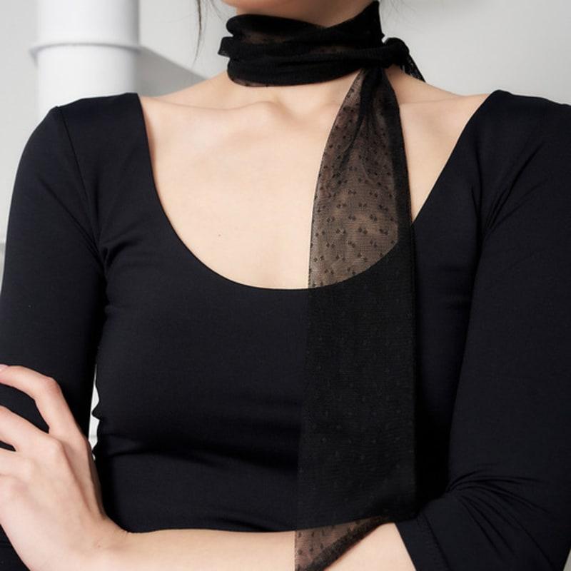 

geegee сетчатый длинный шарф - черный BLACK