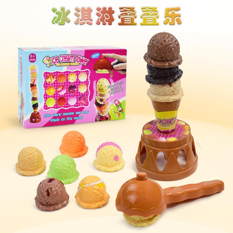 Ice Cream Jenga House Toys Hand-eye Coordination Parent-child Interactive Tabletop Games Early Education Puzzles