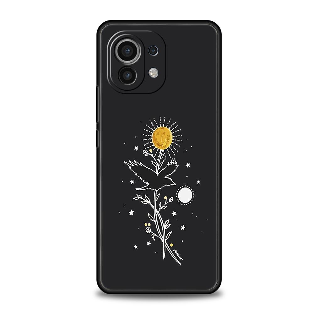 Simplicity Line Art Sun Moon Phone Case For Xiaomi 14 13 12 11 Lite 13T 12T 11T Pro 9T Mi Poco X6 X5 M3 X3 Pro F5 F4 F3 5G Cover