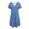 Summer new European and American V-neck floral short-sleeved dress casual vacation style women's clothing