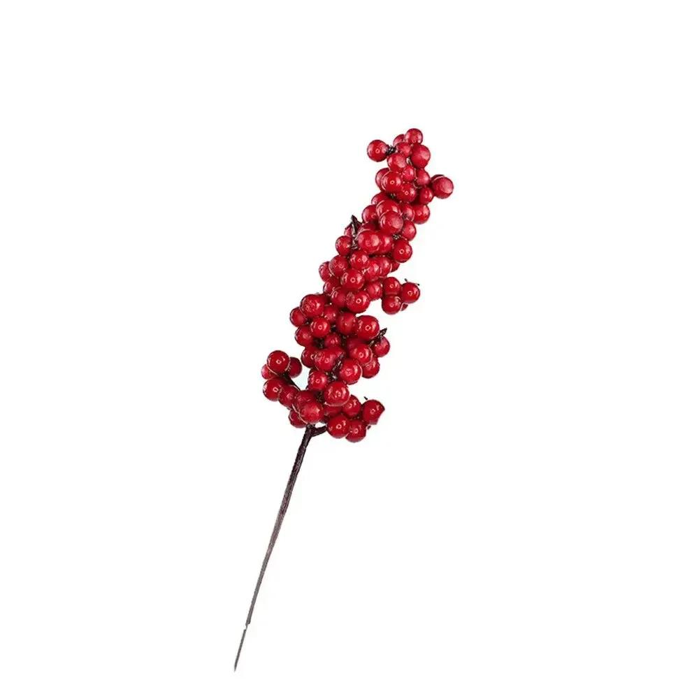 

20-26cm Red Berry Bouquet Artificial Pine Cone Flower Branch Christmas Tree Decoration Wedding Party Decor Festive Supplies