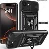 Slide Lens Camera Protection Armor Funda for Iphone 16E Case Magnetic Ring Stand Holder Cover for Iphone SE 2025 SE4 Case
