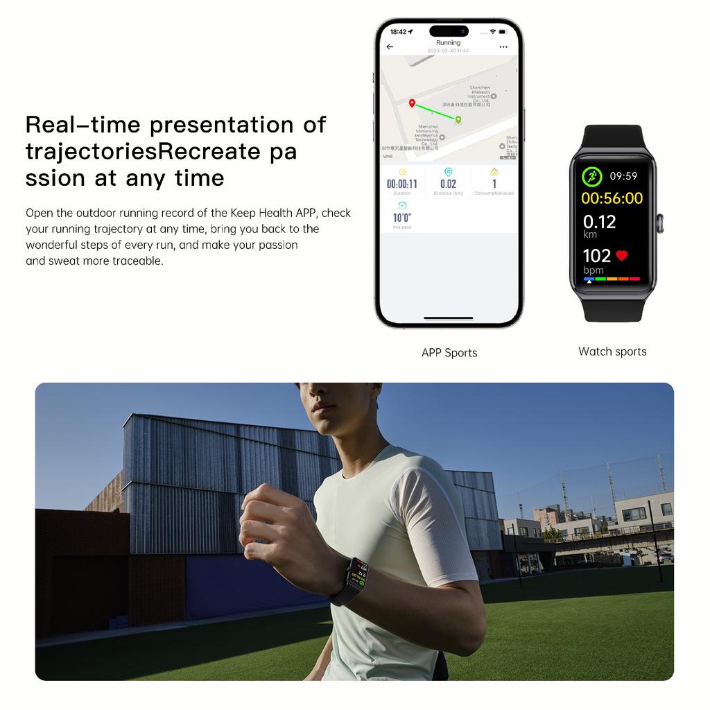 C82 1.47-inch Smart Watch Heart Rate Blood Pressure Body Temperature Health Monitoring Sports Bracelet