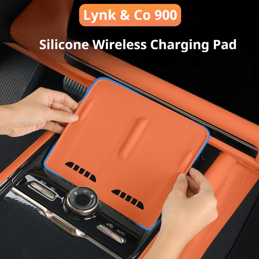 Fit For LYNK & Co 900 2025+ Car Specialized Wireless Charging Pad Center Console Non Slip Silicone Pad Interior Decoration